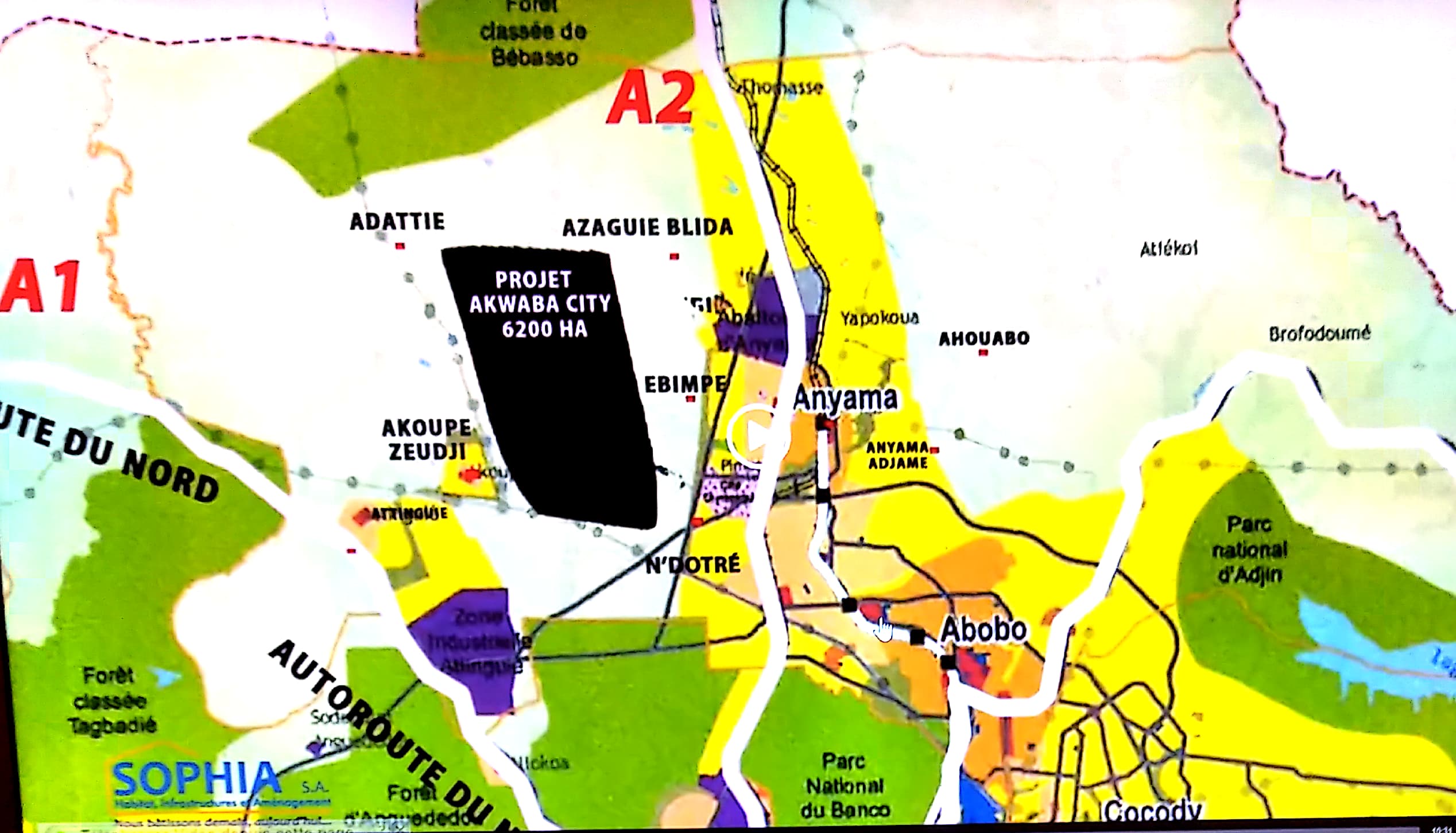 plan occupation des sols Abidjan 2030