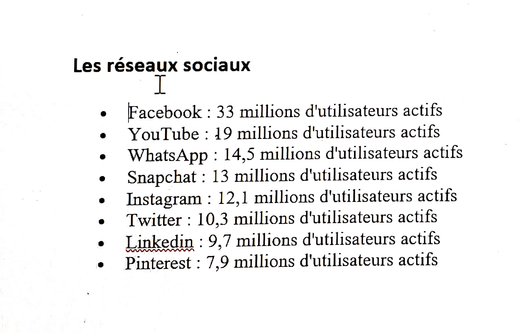 réseaux sociaux en millions