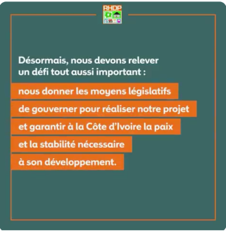 Les félicitations des candidats retenus pour défendre les couleurs du RHDP par le président du parti.