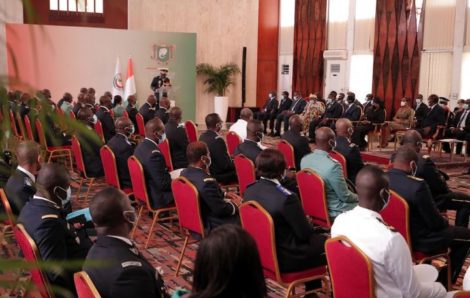 Échanges de vœux entre Ouattara et les Forces de Défense et de Sécurité.