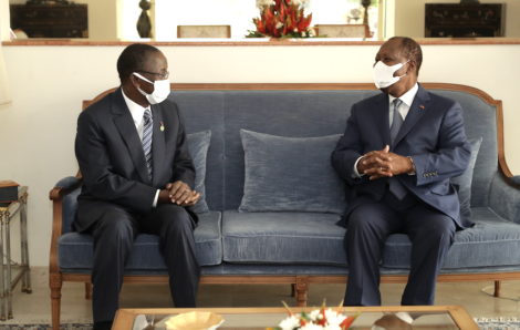 Après 8 mois d’absence, Ahoussou Jeannot débarque au Palais pour rencontrer le président Ouattara.