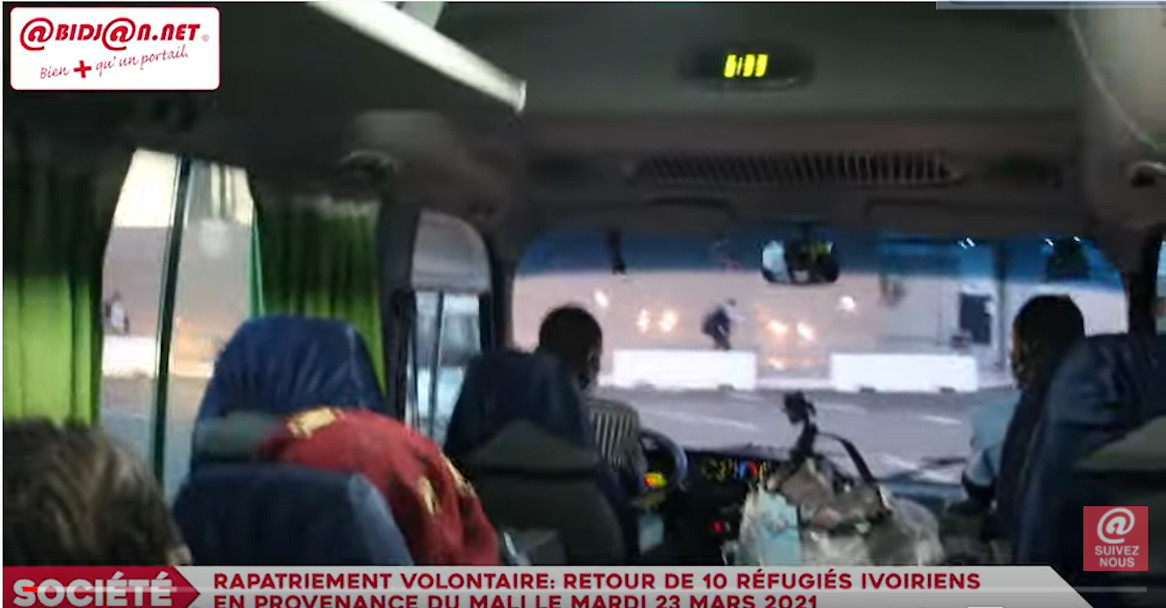 Rapatriement volontaire : retour de 10 réfugiés ivoiriens en provenance du Mali le mardi 23 mars 2021.
