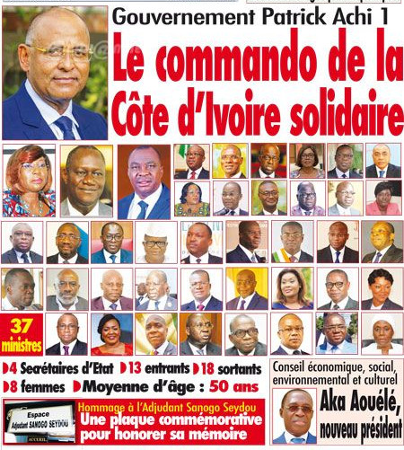 Le commando de Patrick Achi pour réaliser ‘’La Côte d’Ivoire solidaire’’.