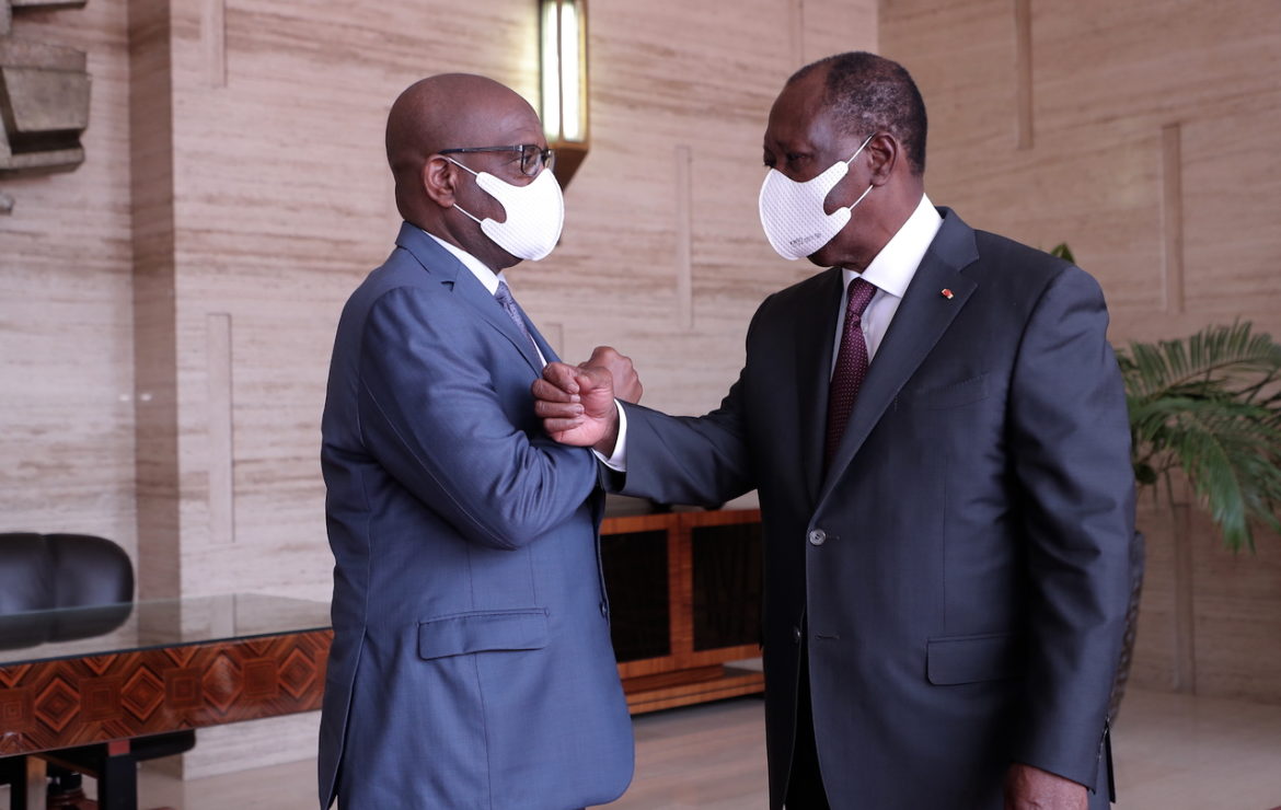 Le Président de la République, S.E.M. Alassane OUATTARA, s’est entretenu ce mardi 4 mai 2021 avec le Président de la commission de l’UEMOA M. Abdallah BOUREIMA.