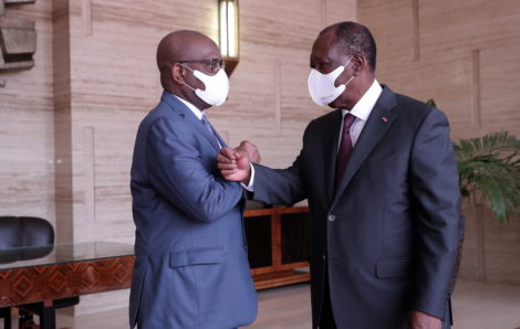 Le Président de la République, S.E.M. Alassane OUATTARA, s’est entretenu ce mardi 4 mai 2021 avec le Président de la commission de l’UEMOA M. Abdallah BOUREIMA.