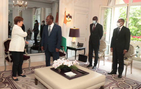 Côte-d’Ivoire : Ouattara échange avec Kristalina Georgieva Directrice générale (FMI).