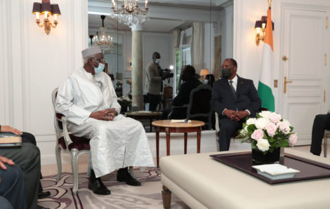 Entretien de SEM Alassane Ouattara avec le président de la transition du Mali, Bah N’Daw.