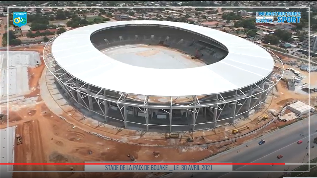 CAN 2023 : le stade de Bouaké transformé en « grosse assiette ».