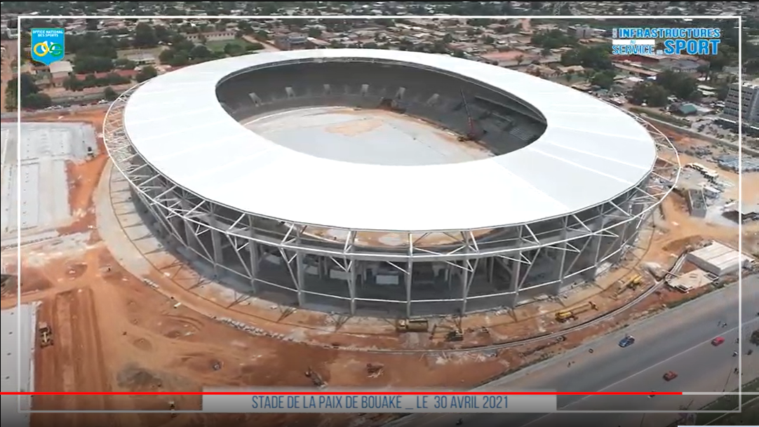 CAN 2023 : le stade de Bouaké transformé en « grosse assiette ».