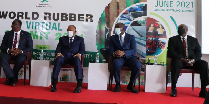 Allocution de SEM Aly Touré 11ème édition du Sommet mondial sur le caoutchouc à Abidjan (Côte d’Ivoire).