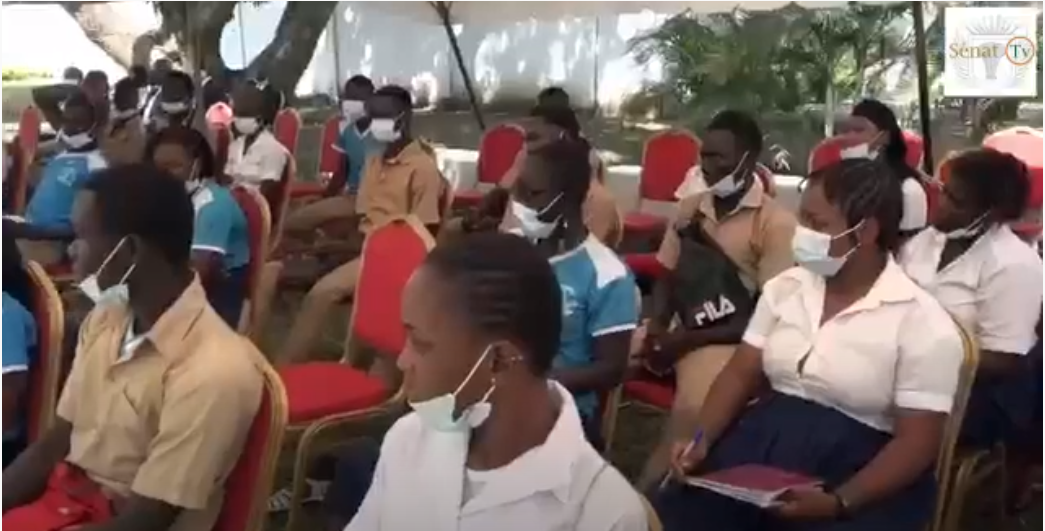 Des jeunes découvrent le Sénat.