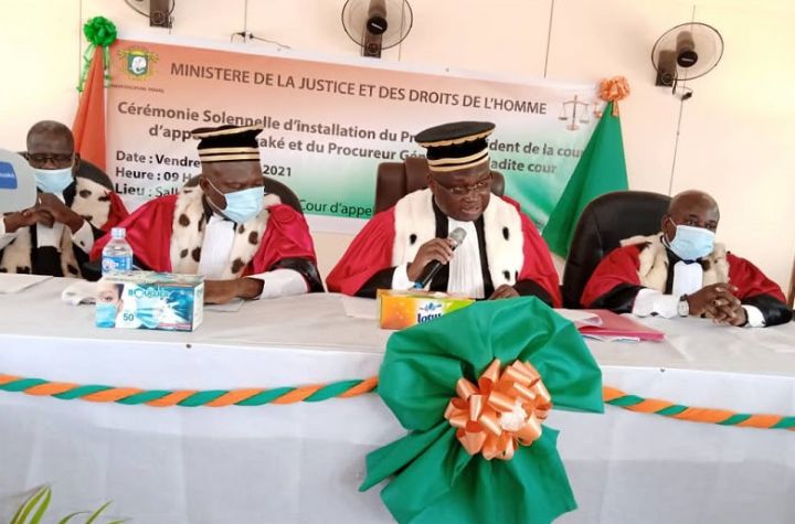 Le Premier président de la Cour d’Appel de Bouaké officiellement installé.