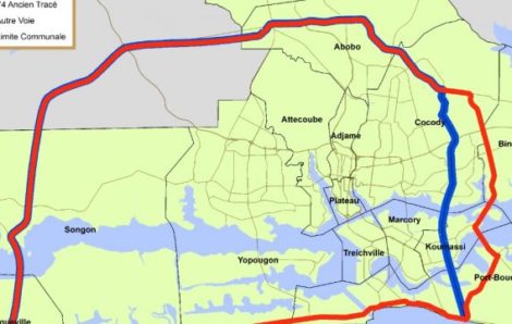 La Y4, l&rsquo;autoroute de contournement de la ville d&rsquo;Abidjan (état d&rsquo;avancement des travaux).