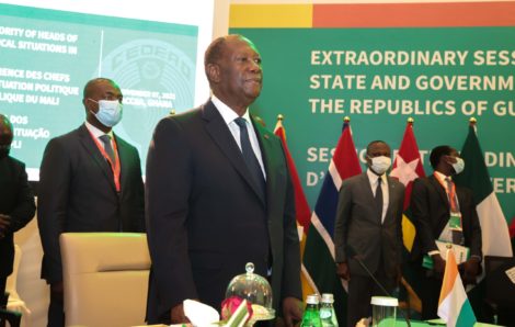 Communiqué de la Présidence de la République (Sommet de la CEDEAO à Accra 07/11/2021).