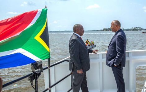 Le Président sud-africain, Cyril Matamela Ramaphosa, en visite au Port autonome d’Abidjan.
