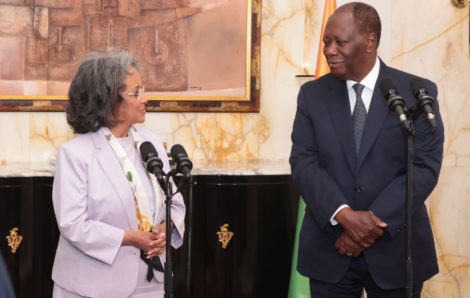 Le Président Alassane Ouattara échange avec Sahle-Work Zewde Présidente d’Ethiopie.