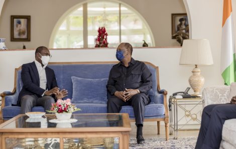 Le Président de la République, SEM Alassane Ouattara, s’est entretenu, avec son homologue Béninois SEM Patrice Talon.