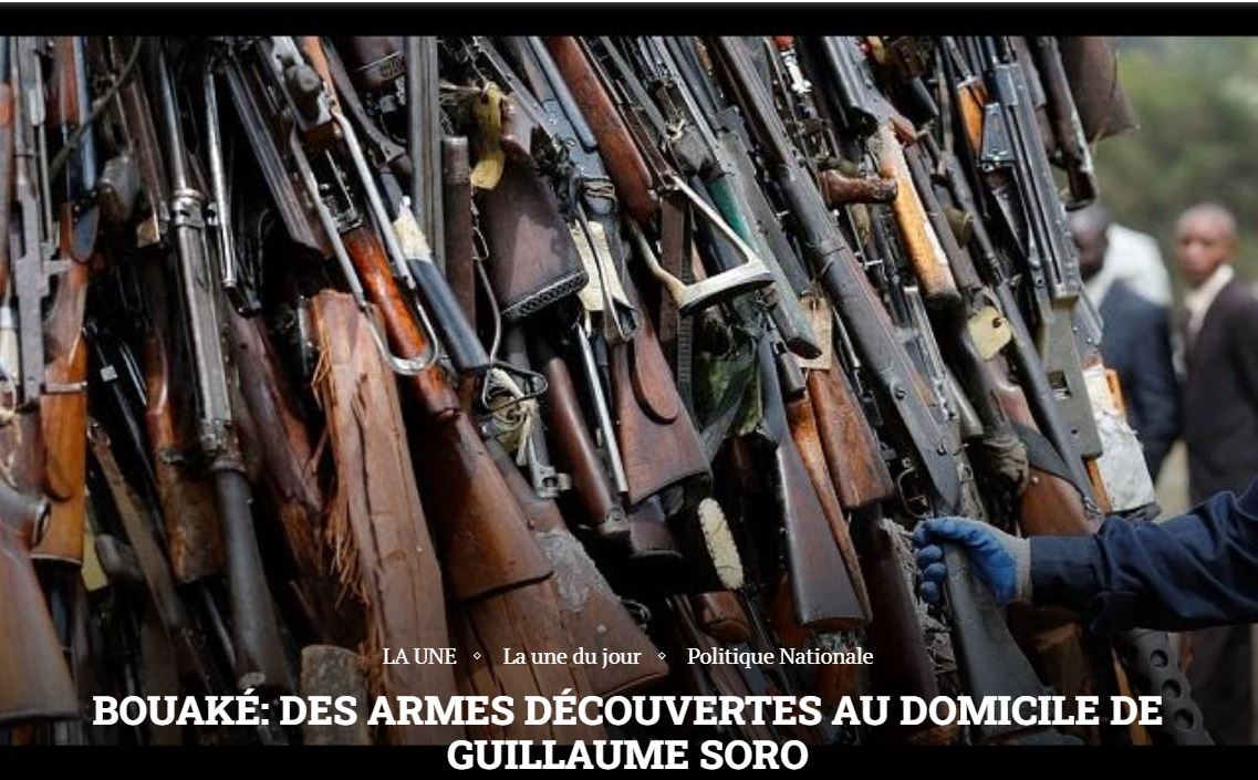 Sureté de l’Etat : des armes et munitions découvertes au domicile de l’ex-PAN à Bouaké.