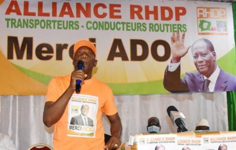 Les transporteurs et conducteurs routiers RHDP à Ouattara : « Merci ADO ».