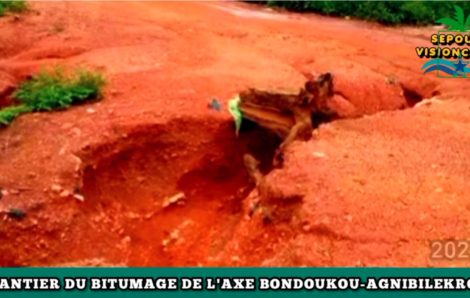 Axe Agnibilékrou-Bondoukou : Les travaux de renforcement de cette route longue de 133 km avancent bien.