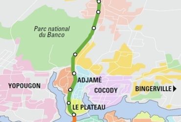 Présentation du tracé de la ligne 1 du métro d’Abidjan.