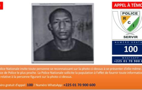 Appel à témoin en Côte-d’Ivoire pour attraper le fugitif Tambedou Mohamed, évadé de la Maca.