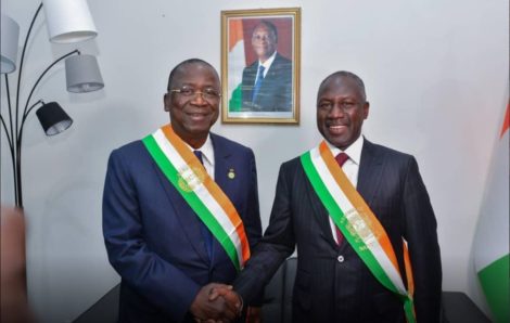 Audience – Le président du Sénat félicite le président Adama Bictogo pour son élection.