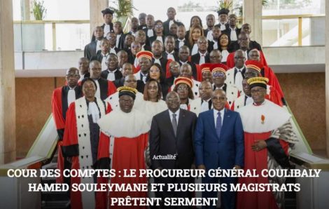 Cour des comptes : Le procureur général Coulibaly Hamed Souleymane et plusieurs magistrats prêtent serment.