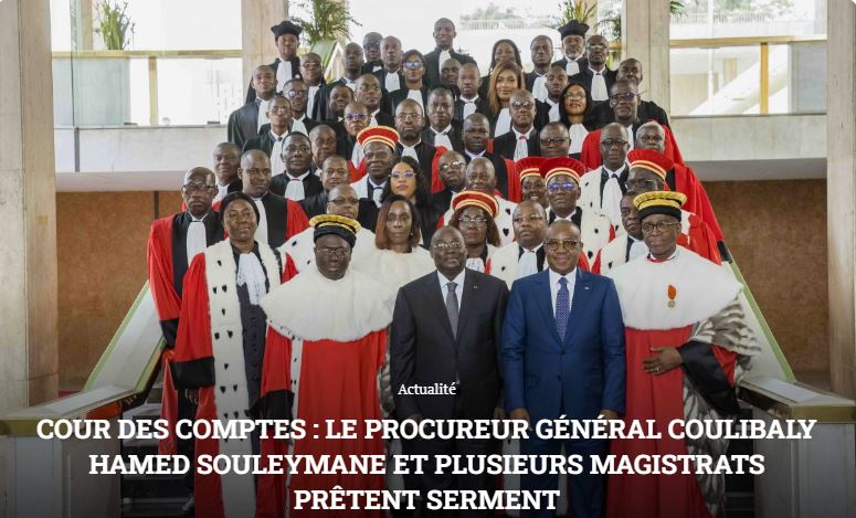 Cour des comptes : Le procureur général Coulibaly Hamed Souleymane et plusieurs magistrats prêtent serment.