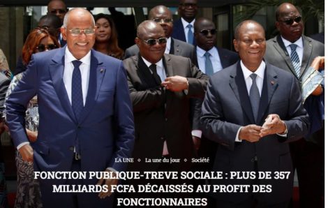 Fonction Publique -Trêve sociale : Plus de 357 Milliards de FCFA décaissés au profit des fonctionnaires.