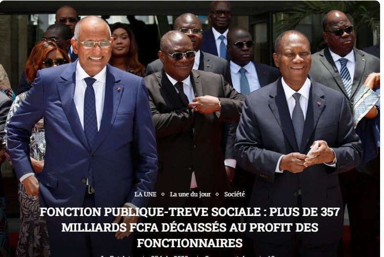 Fonction Publique -Trêve sociale : Plus de 357 Milliards de FCFA décaissés au profit des fonctionnaires.