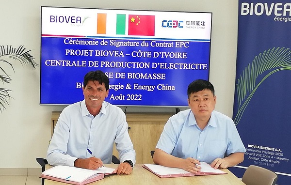 Biovea Energie signe avec le chinois CEEC pour la centrale à biomasse en Côte d’Ivoire.