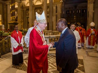 Visite officielle à Rome : Le président Ouattara à une messe d’action de grâce pour la Côte d’Ivoire.