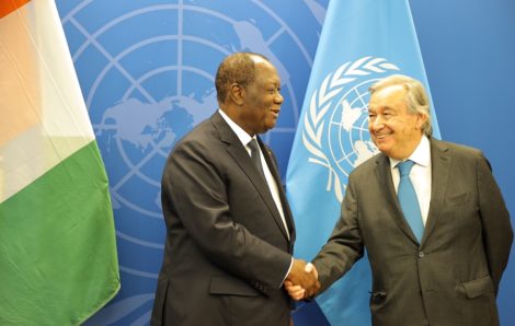 Le Président de la République, SEM Alassane Ouattara, s’est entretenu avec le Secrétaire Général des Nations Unies, António Guterres.