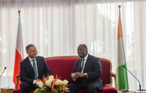 Le Chef de l’Etat a eu un entretien avec le Président de la Pologne, en Visite d’Amitié et de Travail en Côte d’Ivoire.