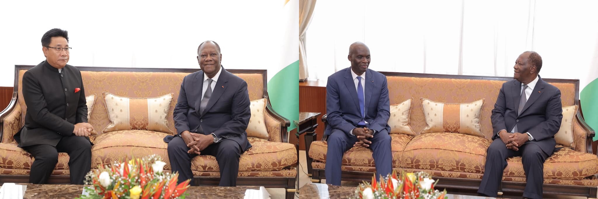 Le Chef de l’Etat a échangé avec les Ambassadeurs de l’Inde et du Burkina Faso en Côte d’Ivoire.