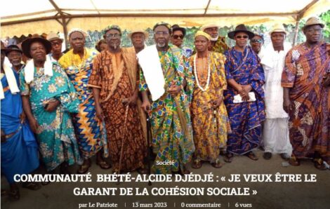 Communauté Bété – Alcide Djédjé : «Je veux être le garant de la cohésion sociale».