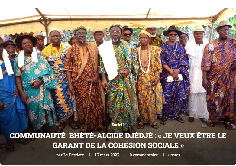 Communauté Bété – Alcide Djédjé : «Je veux être le garant de la cohésion sociale».
