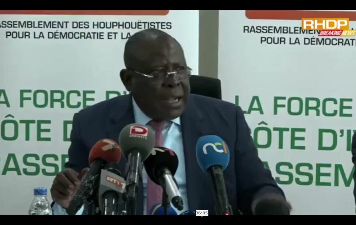 POLITIQUE Affaire Pickass, sortie de Odette Lorougnon, vie du RHDP, livraison d’armes au Burkina, alliance avec le FPI : Le Secrétaire exécutif donne la position du parti.