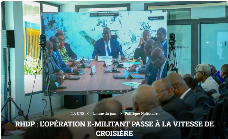 RHDP L’OPÉRATION E-MILITANT PASSE À LA VITESSE DE CROISIÈRE_1
