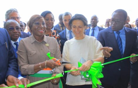 Inauguration de l’agora d’Abobo, un complexe socio-sportif et culturel à la disposition des jeunes.