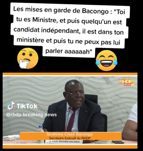 Les instructions du secrétaire exécutif du RHDP, le ministre Cissé Bacongo, concernant les indépendants (voir Vidéo).
