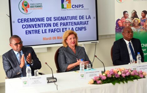 Partenariat : la Caisse Nationale de Prévoyance Sociale (CNPS) et le Fonds d’Appui aux Femmes de Côte d’Ivoire (FAFCI) signent une convention.