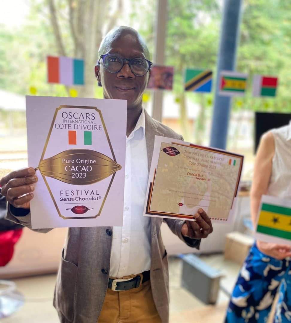 OSCAR international du festival sens & chocolat en France : Le cacao de Côte d’Ivoire lauréat.