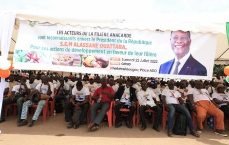 Économie – Ferkessédougou : plusieurs milliers d’acteurs des filières coton et anacarde rendent hommage au président Alassane Ouattara.