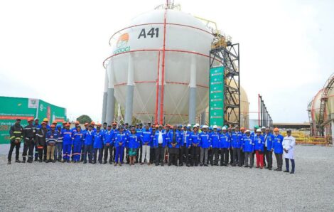 Inauguration de la sphère A41 de 4000 tonnes de Gestoci, la société de gestion des stocks pétroliers de Côte d’Ivoire.
