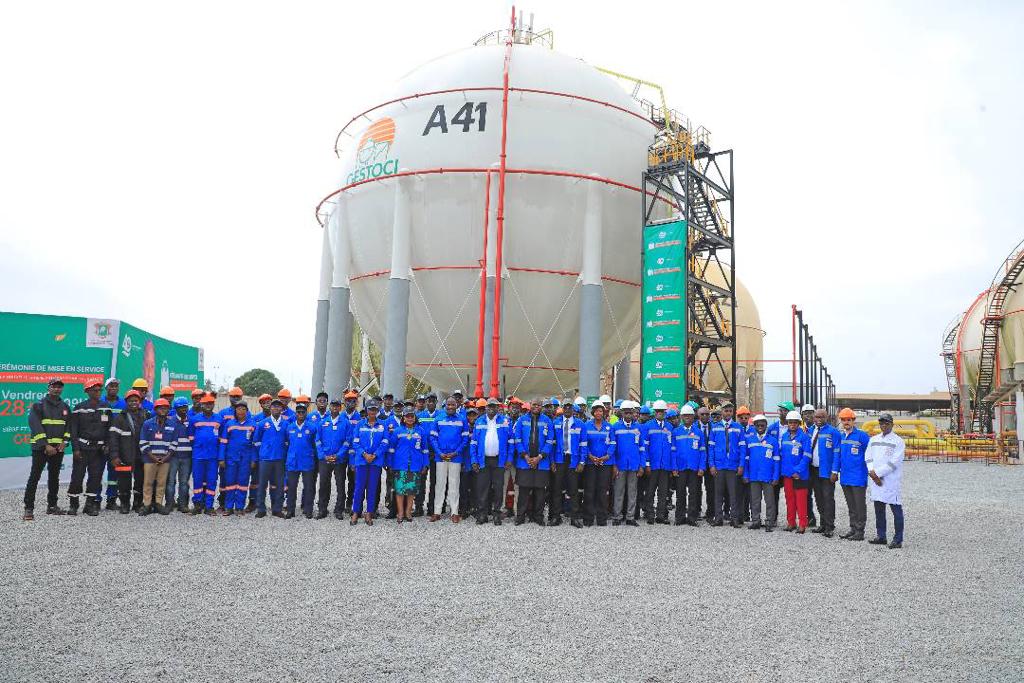 Inauguration de la sphère A41 de 4000 tonnes de Gestoci, la société de gestion des stocks pétroliers de Côte d’Ivoire.