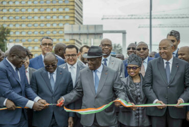 Cérémonie officielle d’inauguration du Pont reliant les communes du Plateau et de Cocody ce samedi 12 août 2023.