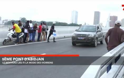 Le pont Alassane Ouattara embouteillé trois jours après son inauguration.
