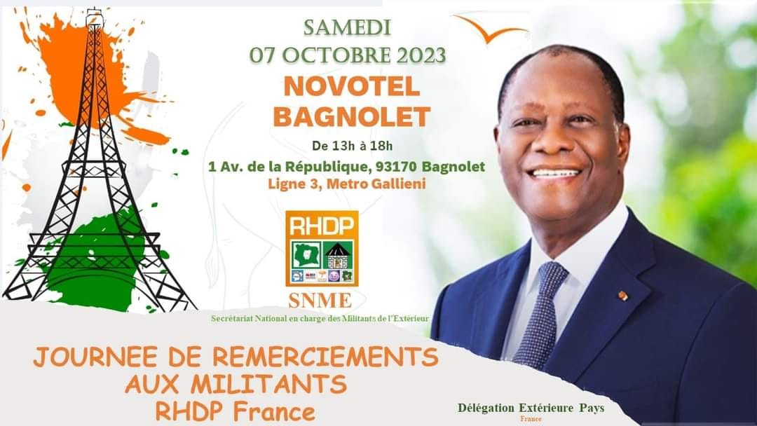Diaspora/ RHDP France, des militants et associations bientôt honorés!.
